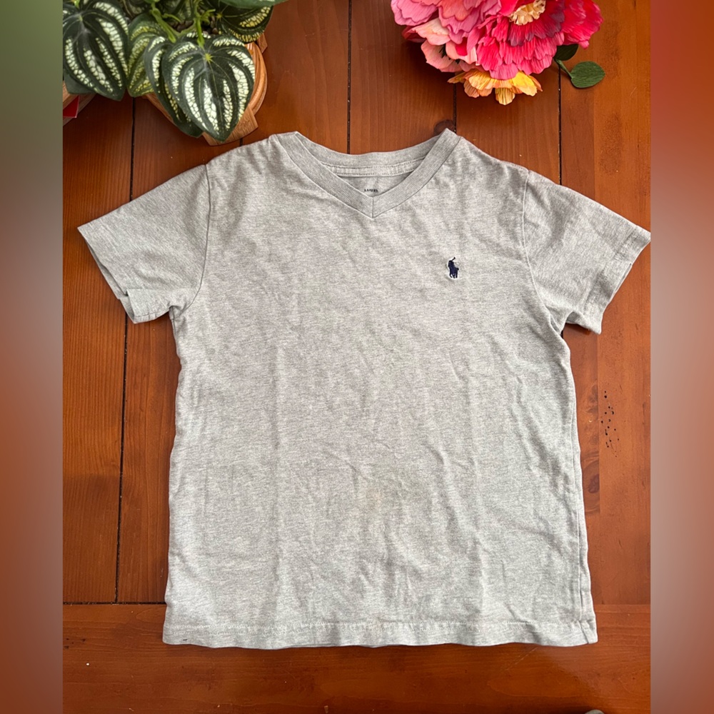 Kids Ralph Lauren Light Gray Short Sleeve Tee size 6 - 8